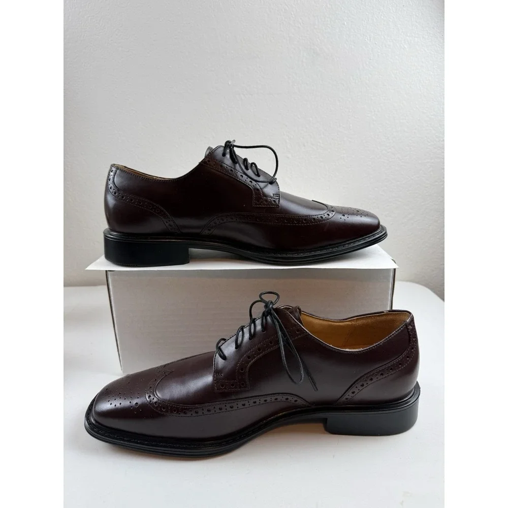 Vintage Y2K Rockport DresSports Mens Burgundy Leather Wingtip Oxford Shoes 10W